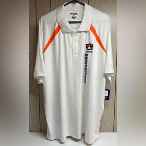 NWT Champion Auburn Tigers White Short Sleeve Polo Shirt Mens  2XL Polyester